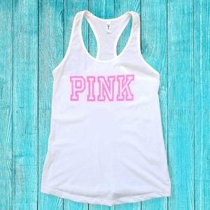 PINK Tank Top White Size M Next Level